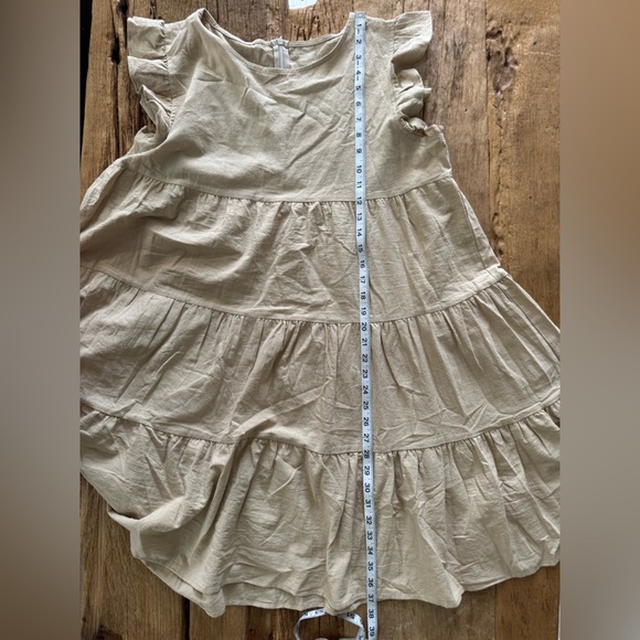 NWT CUPSHE Flutter Sleeve Khaki Dress~100 % Cotton~XL - Picture 7 of 7